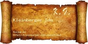 Kleinberger Ida névjegykártya
